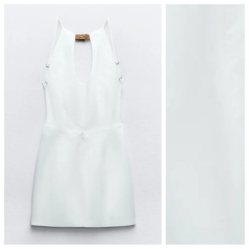 Zara White backless Mini Dress - Picture 7 of 13